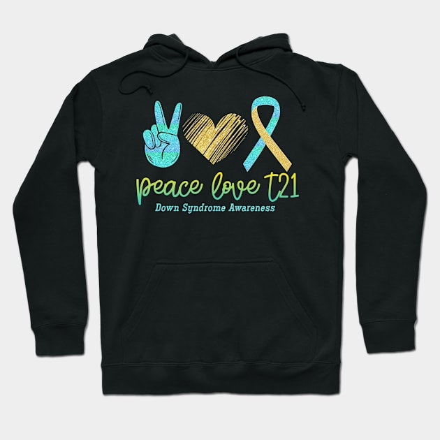 Peace Love Hippie Down Syndrome Awareness Hoodie by shirtsyoulike